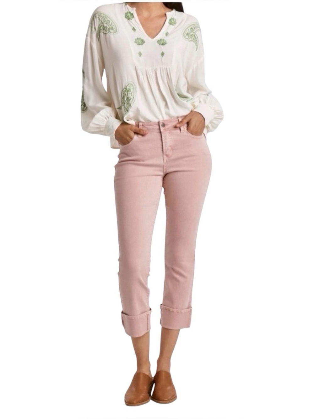 Dear John Blaire Straight Cropped Jeans Size 30 Blush Pink